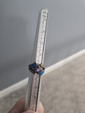 Iridescent Blue-Green and Purple Gem Statement Ring - Women Jewelry